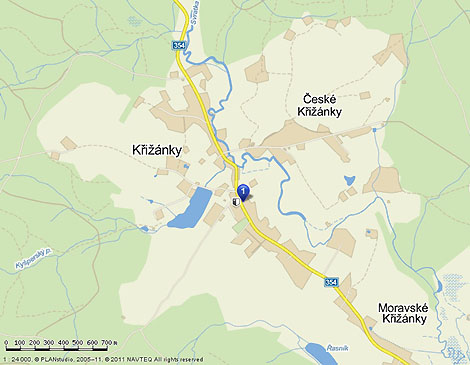 Základní škola a Mateřská škola Křižánky - mapa